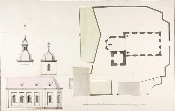 Design for the Parish Church of Merkershausen, 1738 (?). Creator: Unknown