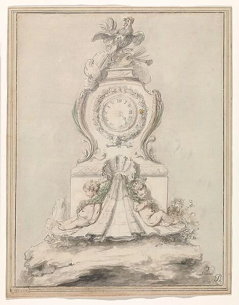 Design for a pendulum clock, c.1750-c.1760. Creator: Charles Hutin