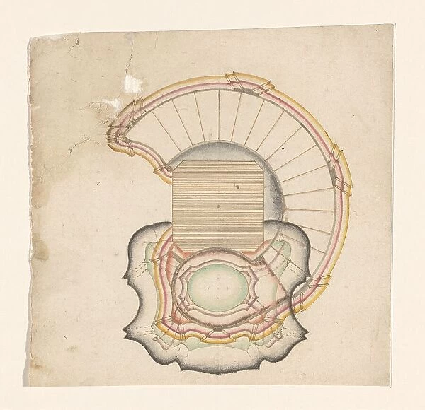 Design for the plan of a pulpit, c.1750. Creator: Anon