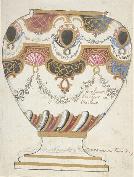 Design for a Porcelain Vase, 19th century. Creator: Anon