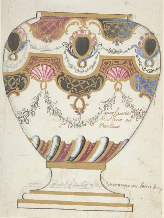 Framed Print : Design for a Porcelain Vase, 19th century. Creator: Anon Framed Print : Design for a Porcelain Vase, 19th century. Creator: Anon