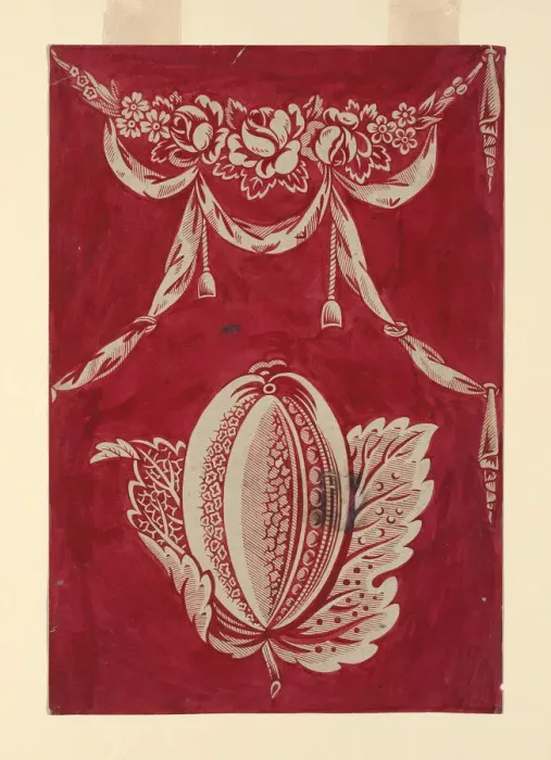 Framed Print : Design for a Printed Textile, France, 18th century. Creator: Unknown Framed Print : Design for a Printed Textile, France, 18th century. Creator: Unknown