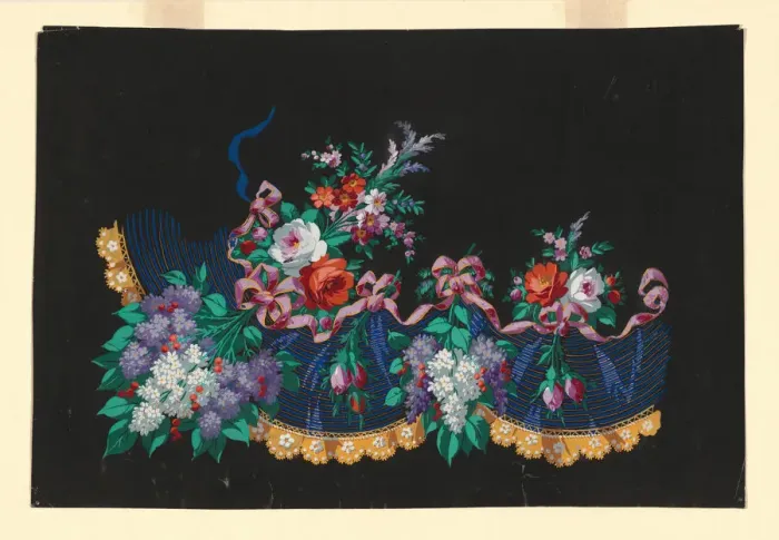 Framed Print : Design for a Printed, Woven or Embroidered Skirt Border, France, 19th century Framed Print : Design for a Printed, Woven or Embroidered Skirt Border, France, 19th century