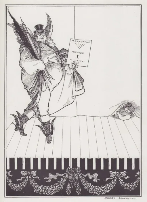 Framed Print : Design for the Prospectus of the Savoy, I, 1895. Creator: Aubrey Beardsley Framed Print : Design for the Prospectus of the Savoy, I, 1895. Creator: Aubrey Beardsley