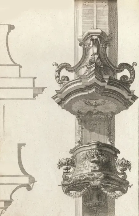Framed Print : Design for a Pulpit, Plate 2 from an Untitled Series of Pulpit Designs, Pri... Printed ca. 1750-56. Creator: Martin Engelbrecht Framed Print : Design for a Pulpit, Plate 2 from an Untitled Series of Pulpit Designs, Pri... Printed ca. 1750-56. Creator: Martin Engelbrecht