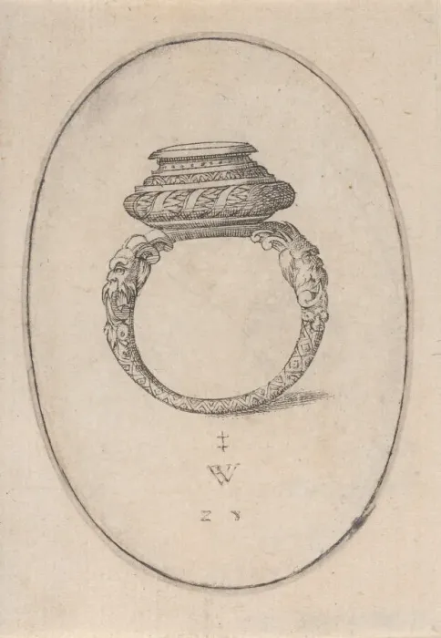 Framed Print : Design for a Ring, Plate 28 from Livre d Aneaux d Orfevrerie, 1561 Framed Print : Design for a Ring, Plate 28 from Livre d Aneaux d Orfevrerie, 1561