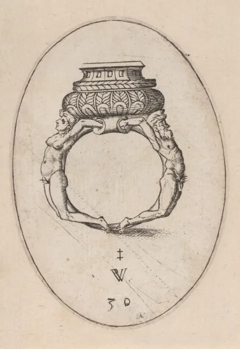 Framed Print : Design for a Ring, Plate 30 from Livre d Aneaux d Orfevrerie, 1561 Framed Print : Design for a Ring, Plate 30 from Livre d Aneaux d Orfevrerie, 1561