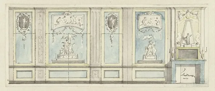 Framed Print : Design for a room wall, c.1752-c.1819. Creator: Juriaan Andriessen Framed Print : Design for a room wall, c.1752-c.1819. Creator: Juriaan Andriessen