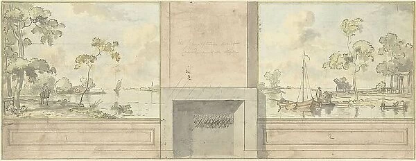 Design for room wall for the D. Luden dining room, 1785. Creator: Juriaan Andriessen