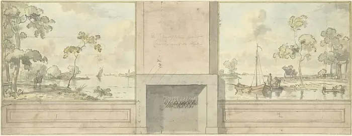 Framed Print : Design for room wall for the D. Luden dining room, 1785. Creator: Juriaan Andriessen Framed Print : Design for room wall for the D. Luden dining room, 1785. Creator: Juriaan Andriessen