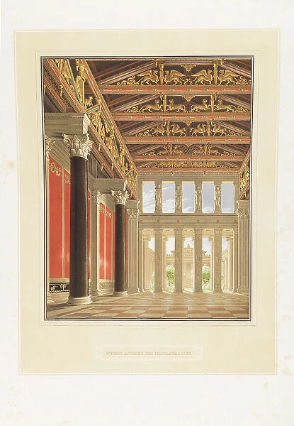 Design for a royal castle on the Acropolis in Athens. The Great Hall, 1840-1843. Creator: Schinkel, Karl Friedrich (1781-1841)
