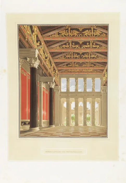 Framed Print : Design for a royal castle on the Acropolis in Athens. The Great Hall, 1840-1843. Creator: Schinkel, Karl Friedrich (1781-1841) Framed Print : Design for a royal castle on the Acropolis in Athens. The Great Hall, 1840-1843. Creator: Schinkel, Karl Friedrich (1781-1841)