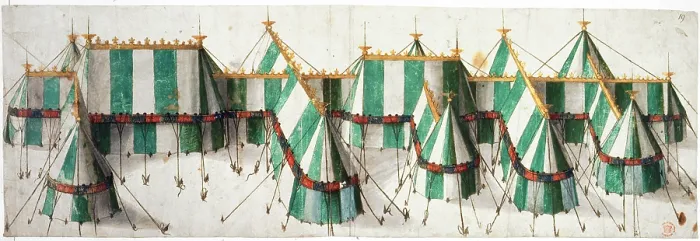 Framed Print : Design for a royal pavilion, early 16th century. Creator: Unknown Framed Print : Design for a royal pavilion, early 16th century. Creator: Unknown