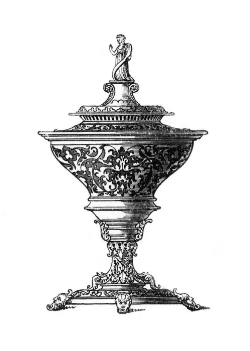 Framed Print : Design for a saltcellar, 1645, (1843). Artist: Henry Shaw Framed Print : Design for a saltcellar, 1645, (1843). Artist: Henry Shaw