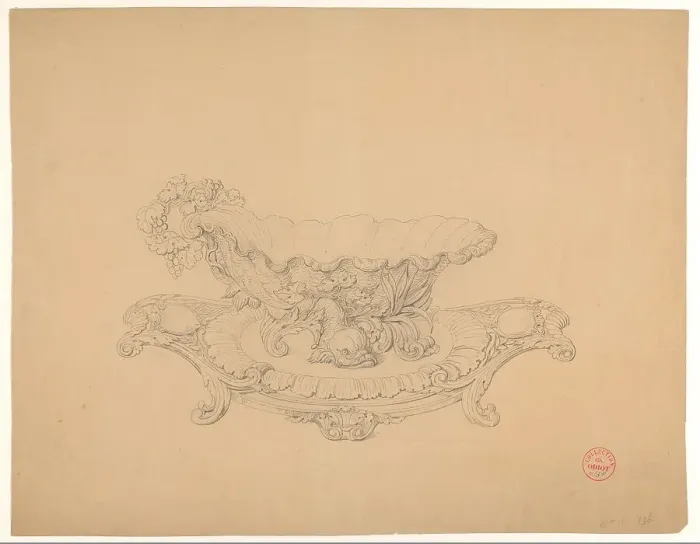 Framed Print : Design for a sauce boat on a saucer, c.1830. Creator: Workshop of Charles Nicolas Odiot Framed Print : Design for a sauce boat on a saucer, c.1830. Creator: Workshop of Charles Nicolas Odiot