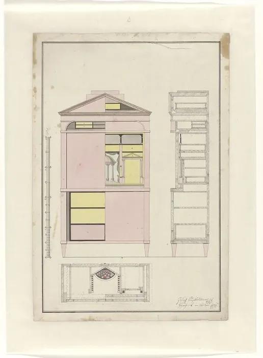 Framed Print : Design for secretary desk, 1816. Creator: Unknown Framed Print : Design for secretary desk, 1816. Creator: Unknown