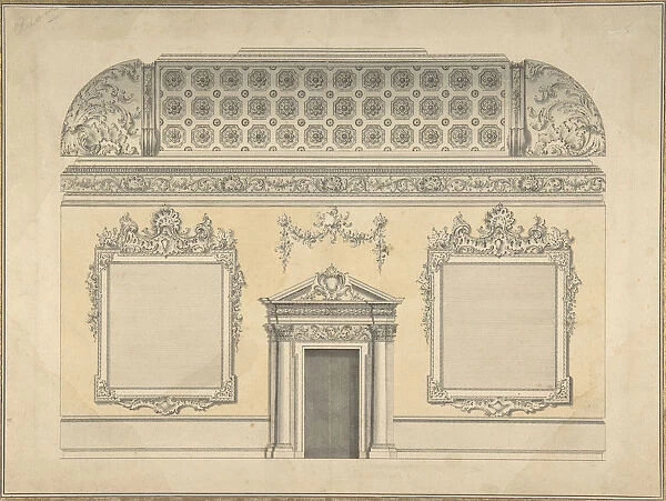 Design for Section of a Rococo Room, with a Coved Ceiling and Ornamented Corinthian