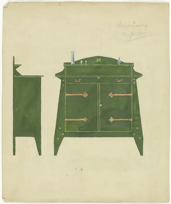 Framed Print : Design for a sideboard, 1887-1911. Creator: Gustaaf Frederik van de Wall Perné Framed Print : Design for a sideboard, 1887-1911. Creator: Gustaaf Frederik van de Wall Perné