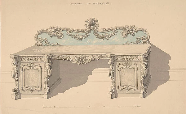 Design for Sideboard, Louis Quatorze Style, 1835-1900. Creator: Robert William Hume