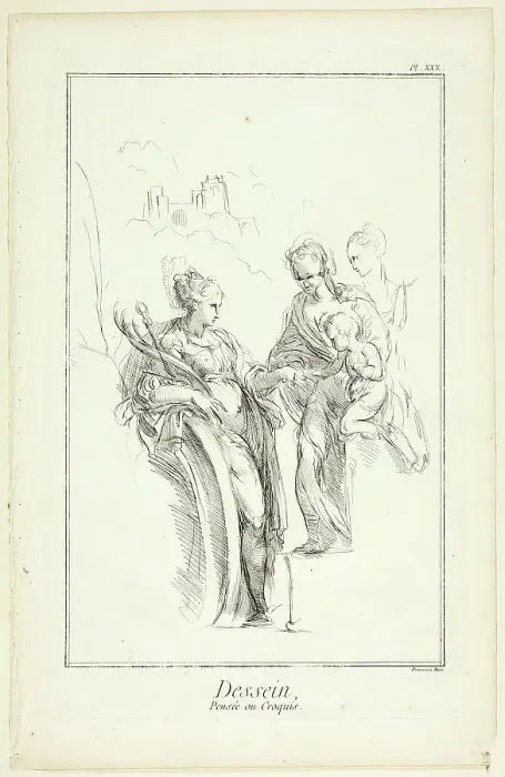 Framed Print : Design: Sketch, from Encyclopédie, 1762 / 77. Creator: Benoit-Louis Prevost Framed Print : Design: Sketch, from Encyclopédie, 1762 / 77. Creator: Benoit-Louis Prevost
