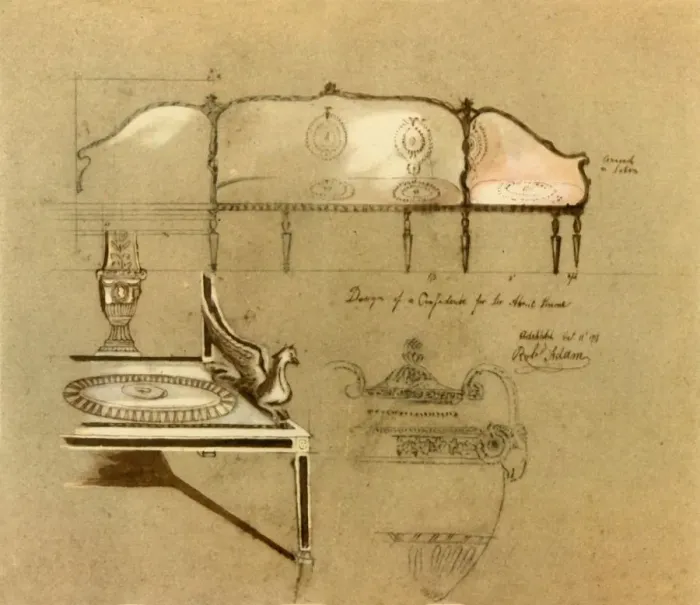Framed Print : Design for a sofa, 1777, (1946). Creator: Robert Adam Framed Print : Design for a sofa, 1777, (1946). Creator: Robert Adam