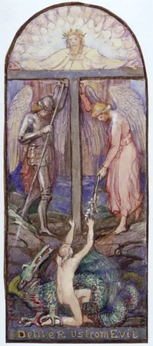Framed Print : Design for Stained Glass, c1864-1930. Artist: Anna Lea Merritt Framed Print : Design for Stained Glass, c1864-1930. Artist: Anna Lea Merritt