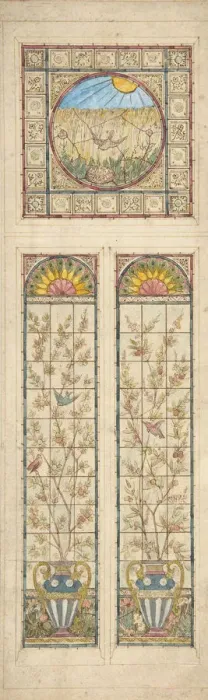 Framed Print : Design for a stained glass window, 1866-92. Creator: Alexander Gibbs Framed Print : Design for a stained glass window, 1866-92. Creator: Alexander Gibbs