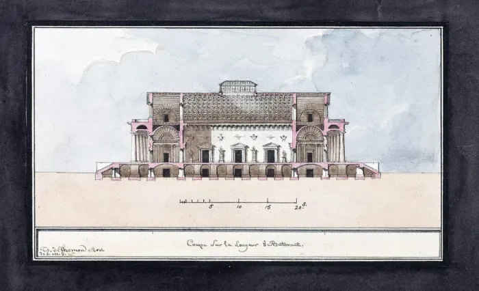 Framed Print : Design of the Stock Exchange Building in Saint Petersburg, 1804. Artist: Thomas de Thomon, Jean Francois (1754-1813) Framed Print : Design of the Stock Exchange Building in Saint Petersburg, 1804. Artist: Thomas de Thomon, Jean Francois (1754-1813)