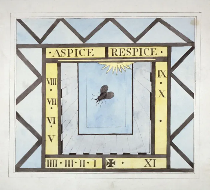 Framed Print : Design of a sundial at St Olave, Bermondsey, London, c1825 Framed Print : Design of a sundial at St Olave, Bermondsey, London, c1825