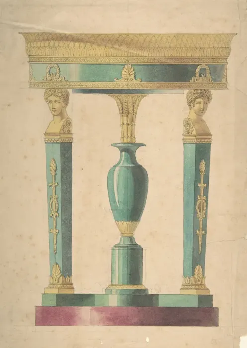 Framed Print : Design for a Table, early 19th century. Creator: Attributed to Adrien Louis Marie Framed Print : Design for a Table, early 19th century. Creator: Attributed to Adrien Louis Marie