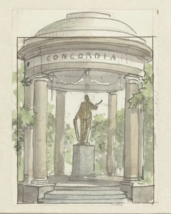 Framed Print : Design for a temple of concord, c.1752-c.1819. Creator: Unknown Framed Print : Design for a temple of concord, c.1752-c.1819. Creator: Unknown