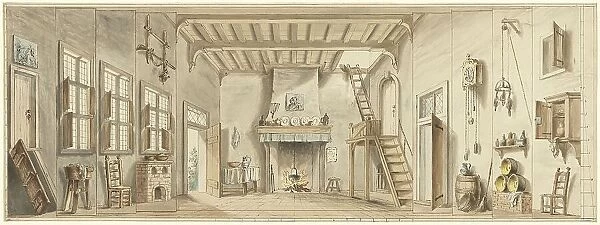 Design for a theater decor for the Flemish Opera Het Kapertje, 1782-1837. Creator: Pieter Bartholomeusz. Barbiers