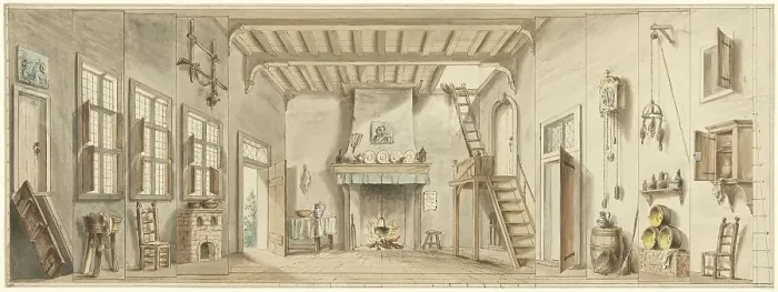 Framed Print : Design for a theater decor for the Flemish Opera Het Kapertje, 1782-1837. Creator: Pieter Bartholomeusz. Barbiers Framed Print : Design for a theater decor for the Flemish Opera Het Kapertje, 1782-1837. Creator: Pieter Bartholomeusz. Barbiers