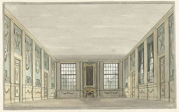 Design for a theater decor of an interior, 1779. Creator: Pieter Barbiers
