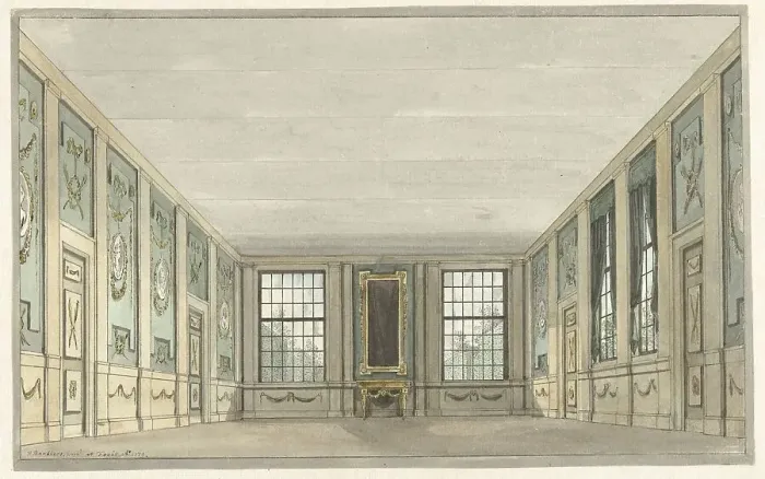 Framed Print : Design for a theater decor of an interior, 1779. Creator: Pieter Barbiers Framed Print : Design for a theater decor of an interior, 1779. Creator: Pieter Barbiers