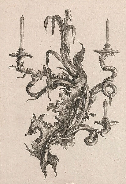 Design for a Three-Armed Candelabra, Plate 2 from an Untitled Series of Des