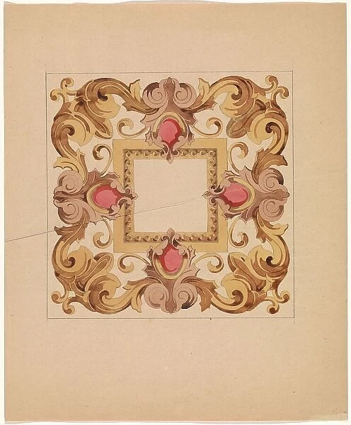 Design for a tile, c.1850. Creator: Anon