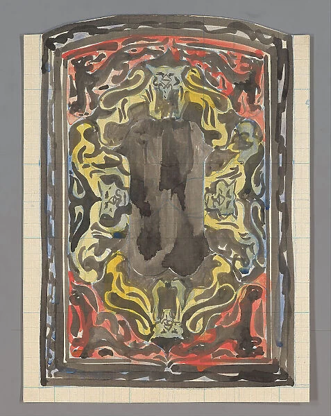 Design for a tiled tableau with lions, 1874-1945. Creator: Carel Adolph Lion Cachet