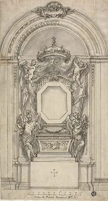 Framed Print : Design for a Tomb, 1677 / 1747. Creator: School of Francesco Solimena Italian, 1657-1747 Framed Print : Design for a Tomb, 1677 / 1747. Creator: School of Francesco Solimena Italian, 1657-1747