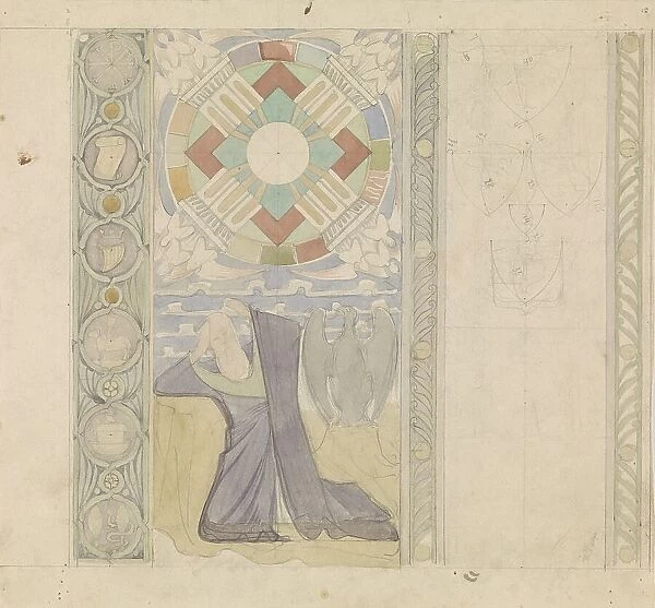 Design for the Tweede Bossche Wand: vision of John of Patmos, c. 1869-c. 1925. Creator: Antoon Derkinderen