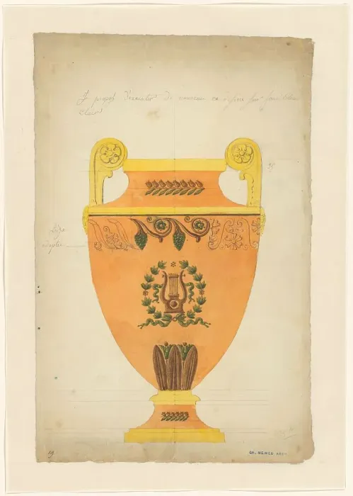 Framed Print : Design for a vase of Sèvres porcelain, c.1805-c.1815. Creator: Unknown Framed Print : Design for a vase of Sèvres porcelain, c.1805-c.1815. Creator: Unknown