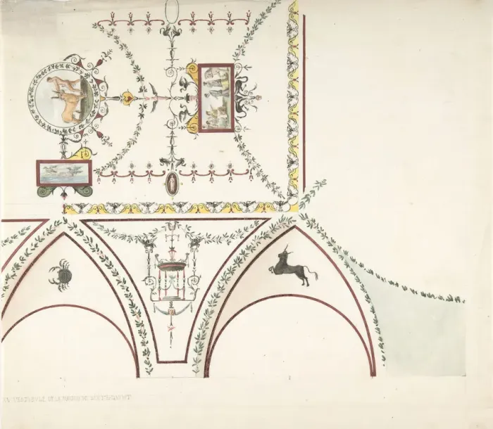 Framed Print : Design for a Vestibule, 19th century. Creator: Anon Framed Print : Design for a Vestibule, 19th century. Creator: Anon