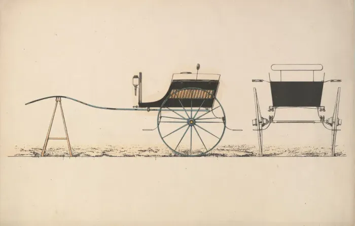 Framed Print : Design for Village Cart, 1850-74. Creator: Unknown Framed Print : Design for Village Cart, 1850-74. Creator: Unknown
