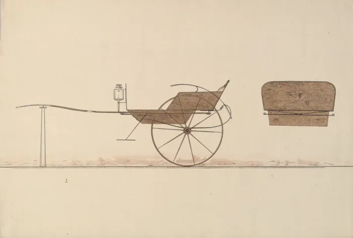 Framed Print : Design for Village Cart, 1850-74. Creator: Unknown Framed Print : Design for Village Cart, 1850-74. Creator: Unknown