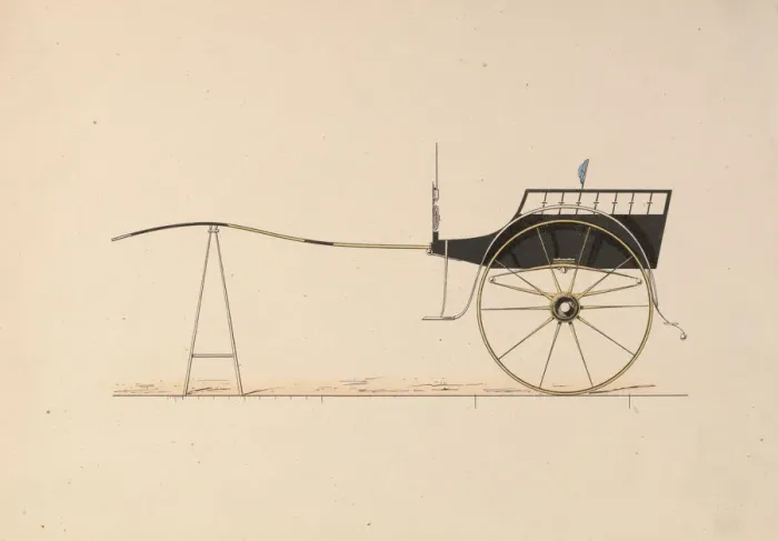Framed Print : Design for Village Cart, 1850-74. Creator: Unknown Framed Print : Design for Village Cart, 1850-74. Creator: Unknown
