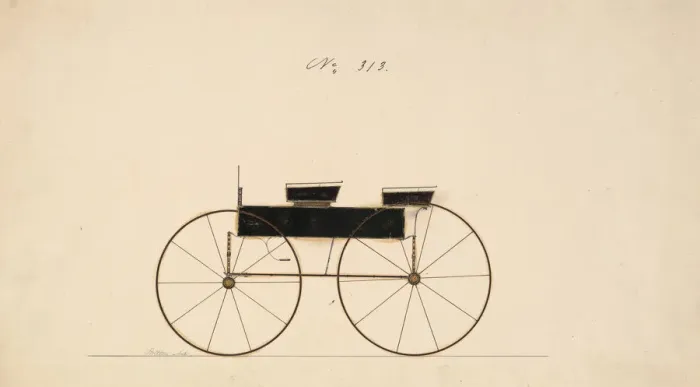 Framed Print : Design for Wagon, no. 313, ca. 1850. Creator: Brewster & Co Framed Print : Design for Wagon, no. 313, ca. 1850. Creator: Brewster & Co