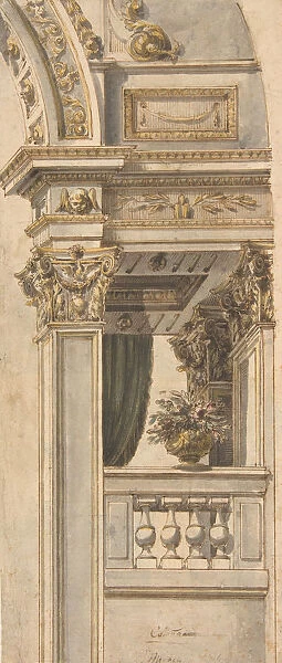 Design for Part of a Wall Elevation with a Balcony flanking an Arch