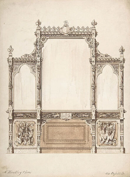 Design for Wall with Wooden Trim, 1841-84. Creator: Charles Hindley & Sons