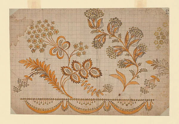 Design for a Woven Textile, France, 19th century. Creator: Unknown