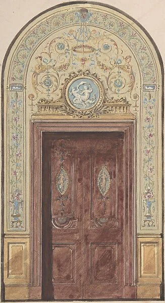 Designs for Arched Doorway, 19th century. Creator: Charles Monblond